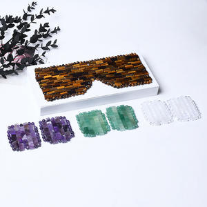 Hongzhuo, nuevo fabricante, máscara de ojo de tigre amarillo para <span class=keywords><strong>dormir</strong></span>, máscara de ojo de forma cuadrada con piedra preciosa para viajes y siesta - Product Image 1