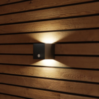 Lampes murales solaires LED en aluminium entièrement chargées, étanches, 800 cycles de charge, forme carrée, blanc chaud, pour extérieur, porche, jardin, IP44