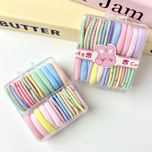 Élastiques à cheveux pour enfants aux couleurs bonbons, 30 pièces en boîte, haute élasticité, usage quotidien - Product Image 2