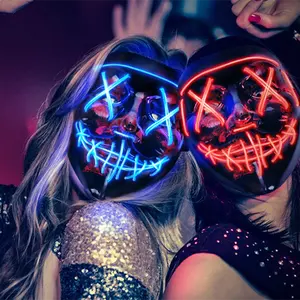 Feest Cosplay Halloween El Geluid Geactiveerd Masker El Wire Maken Led Rave Masker Voor Clubfestival