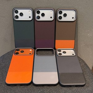 เคสโทรศัพท์มือถือคุณภาพสูง หนัง PU ลายหนังแท้ สำหรับ iPhone 17 16 15 14 pro max ป้องกันการลื่น พร้อมกรอบโลหะด้านหลัง - Product Image 1