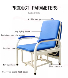 Chaise d'Infirmière Pliante en Métal de Style Moderne, Convertible en <span class=keywords><strong>Lit</strong></span>, Chaise Médicale pour Patients - Product Image 5