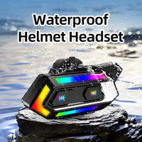 Headset Helm Motor C10 Peredam Kebisingan Nirkabel 5.4 Headphone Musik untuk Berkendara dengan Lampu RGB