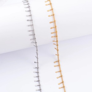 Collier fin gaufré délicat en acier inoxydable, chaîne de maillons pour pull, pour femmes et hommes, accessoires de bijoux pour le cou, pour cadeau DIY - Product Image 4