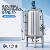 Cuve de Fermentation Alimentaire 2500L 700L en Acier Inoxydable avec Contrôle PLC, Chemise de Refroidissement, Moteur, Pompe et Récipient Sous Pression pour la Production de Boissons
