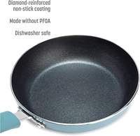 Set Peralatan Masak Kualitas Tinggi Terlaris dengan Lapisan Anti-lengket Premium, Panci dan Wajan Aman untuk Pencuci Piring, 12 Potong, Pirus