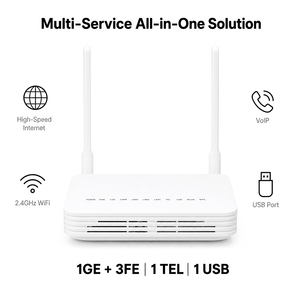 โมเด็มออปติคอลความถี่เดียวมือสอง พร้อมพอร์ต 1ge+3fe+Tel+USB XPON 2.4G HS8545M5 WiFi ONU Router FTTR/FTTX - Product Image 4