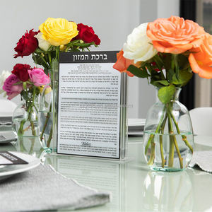 acrylique transparent Ensemble de supports Lucite Judaica Bencher pour la table du Shabbat à la maison - Product Image 2