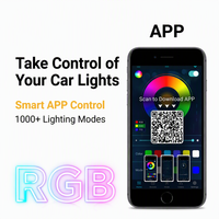 Projecteur LED RGB 220W avec contrôle intelligent par application, feux de jour DRL en forme de trèfle, étanche pour calandre de camion
