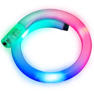 Conjunto de pulseiras LED brilhantes escuras de 6 peças, acessório de 6 cores com brilho de néon para festas e eventos, clubes escolares e festas