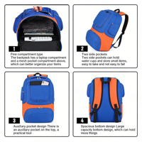 Sac à dos pour jeunes adultes, voyage, camping, imperméable, loisirs, tendance, logo personnalisé, sport, école, football, basketball