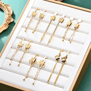 Pendientes de Mariposa Hipoalergénicos Resoul Que No Se Deslustran para Mujer, Lujosos, Lineales, Largos, con Borlas Colgantes, Dropshipping - Product Image 1