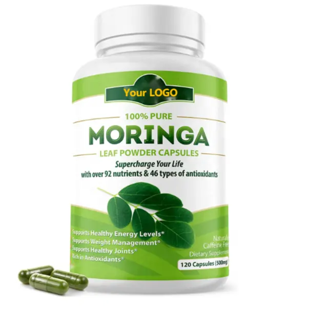 Capsules de gel organique de morinja, fabricant OEM de chine, extrait de morinja naturel, Anti-inflammatoire, Support immunitaire