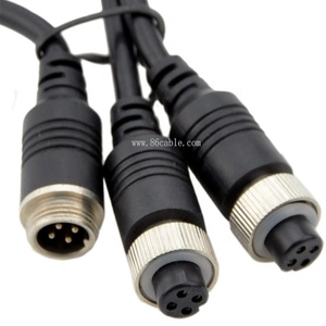 车载摄像机<span class=keywords><strong>gx</strong></span> 12 4pin航空母分路器音频视频电缆公连接器，用于两个摄像机闭路电视监视器 - Product Image 4