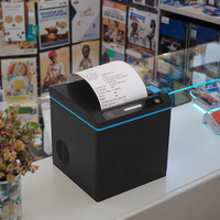 Imprimante thermique de reçus POS à haute vitesse avec coupe-papier automatique 80 mm, imprimante thermique sans fil BT, compatible USB, LAN, RS232