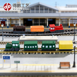 Mini train en résine, ornement décoratif pour bureau, salon, style rétro, emballage en une seule pièce - Product Image 3