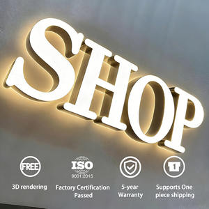 لافتة مضيئة بحرف خفيف شعار متجر أكريليك ، لوحة لافتات بحروف ثلاثية الأبعاد ، لافتات خارجية للأعمال - Product Image 5