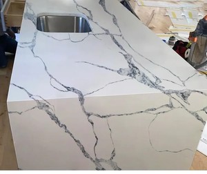 Panneaux de revêtement mural en pierre artificielle très vendus, pierres artificielles pour façades, comptoirs de <span class=keywords><strong>cuisine</strong></span> blancs Calacatta - Product Image 3