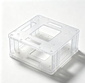 Bloc de montage en plastique POM usiné sur mesure par CNC avec base carrée et trou central pour applications de prototypage rapide - Product Image 6