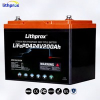 Baterai LiFePO4 24V 200AH dengan Terminal Bluetooth Anderson, Deep Cycle Lithium Iron Phosphate untuk Golf Cart, Paket dengan Pengosongan Daya Sendiri yang Rendah