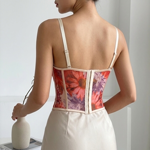 <span class=keywords><strong>Corsetto</strong></span> Bustier da Donna con Motivo Floreale e Design Plissé Top <span class=keywords><strong>Corsetto</strong></span> Modellante Canotta Bustier Ideale per Serate ed Event - Product Image 3