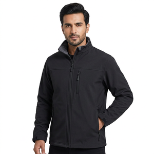 2026 Premium <b>Men's</b> Softshell <b>Jacket</b> Waterproof Breathable <b>Canvas</b> Black Stand Collar Full Zipper Closure High Quality High Winter - Product Image 1
