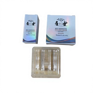 Confezione personalizzata per peptidi con stampa di design popolare, scatola singola per fiale senza vassoio e scatola doppia per fiale con inserto in carta. - Product Image 1