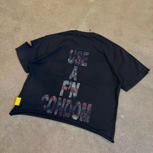 T-shirt Homme Oversize en Coton Tricoté 100% Personnalisé de Haute Qualité, Délavé à l'Acide Effet Vieilli, Impression Numérique 250 GSM - Product Image 3