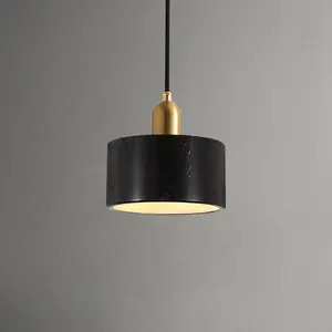 Lustre de luxo nórdico para decoração de sala de jantar, armário de cabeceira moderno e simples, lustre criativo com luz de mármore