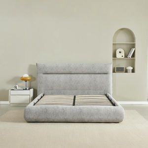 Lit rembourré mural de luxe moderne en tissu classique pour chambre d'hôtel - Product Image 6