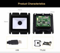 Rakinda LV4300pro-TTL232 Pemindai Barcode USB Terpasang Tetap LED Putih Pembayaran QR Terintegrasi Pembaca 1D 2D Sensor CMOS