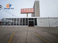 Tente de réception en verre transparent avec structure en alliage d'aluminium, auvent résistant aux intempéries, ignifuge, toutes saisons, pour centre commercial, pop-up extérieur