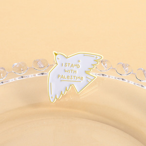 Animal White <strong>Dove</strong> Shaped Brooch Peach <strong>Dove</strong> with Olive Leaf Metal <strong>Pins</strong> Set Custom Soft Enamel <strong>Pin</strong> - Product Image 4