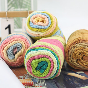 5-ply 100g 2mm DIY trang trí nội thất tay đan khăn 45% bông 55% Acrylic 190 mét nhuộm mô hình bông Acrylic pha trộn sợi - Product Image 3