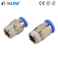 Raccord pneumatique en laiton nickelé de type PC, tube droit, raccord rapide pour tube pneumatique