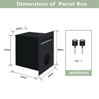 Grande boîte de livraison de colis en acier galvanisé imperméable pour l'extérieur, à encastrer dans le mur, pour les colis de la boîte aux lettres