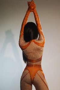 Sexy manga larga guantes espectáculo Festival traje puesta en escena diamantes de imitación monos bailarina desgaste mujeres fiesta de cumpleaños monos - Product Image 5