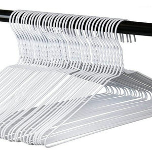Laundry <b>Hangers</b> for Clothes Wire Coat <b>Hangers</b> Steel White <b>Hangers</b> Wire Iron - Product Image 1