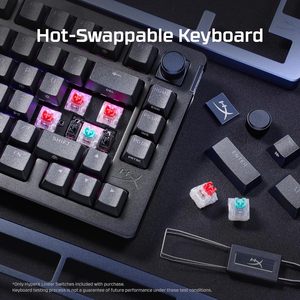 <span class=keywords><strong>HyperX</strong></span> <span class=keywords><strong>Alloy</strong></span> Rise 75 Hot Swappable 75% Teclado mecánico para juegos PC Sensor de luz ambiental Junta Interruptores lineales montados - Product Image 6