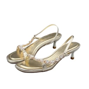 Sandalias de tacón alto con correa de cristal estilo hada y punta abierta, minimalistas y a la moda, con hebilla, estilo francés, para mujer, verano 2025 - Product Image 5