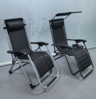 Chaise de plage pliante en maille métallique de style moderne, grande chaise longue relaxante à gravité zéro pour le camping et la pêche