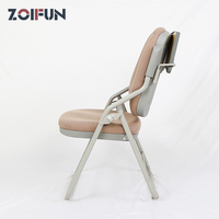 Chaise d'étude pliante de 14 pouces, siège PU en tissu éponge doux et confortable, avec dossier, siège OEM ODM de l'usine de meubles direct chinois