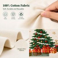 Sac fourre-tout de Noël en toile de coton lavable avec boîte à décorations d'arbre en étoile dorée et imprimé flocon de neige pour les fêtes d'hiver