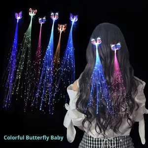 Colorful Glowing Luminous PVC <strong>Braids</strong> with LED Flashing Hair Strands for Bar Dance Party Cheer Supplies - Product Image 1