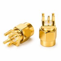 Connecteur coaxial RF SMA mâle/femelle en cuivre de 1,7 mm à montage sur bord de circuit imprimé, prise jack d'antenne à lancement latéral, fourni par l'usine