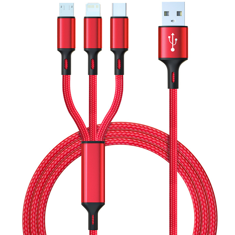one for three mobile phone data cable for Apple Android TYPEC three-in-one usb braided fast charge