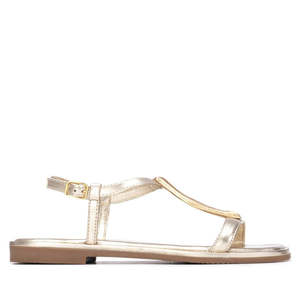 Carmela Women's <b>Flat</b> Sandal Gold 39 Low Heel 2 Cm - Product Image 1