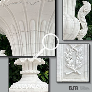 전통적인 손으로 조각 한 대리석 화분 돌 꽃병 공원 장식용 대형 돌 화분 - Product Image 2