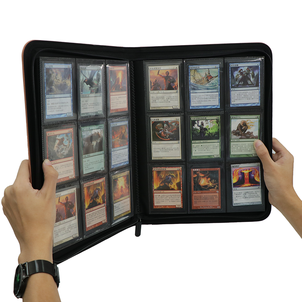 360 карманная Коллекция игр Yogioh кожаная переплета на молнии с 9 карманными картами папка для карт альбом