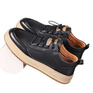 Chaussures bateau en cuir pour hommes, bout rond, couleur unie, semelle intermédiaire EVA amortie, semelle extérieure en caoutchouc, style britannique, décontractées pour l'automne - Product Image 5